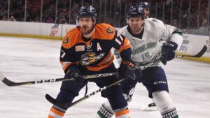 Hockey players on the ice 