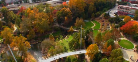 Aerial view of Falls Park